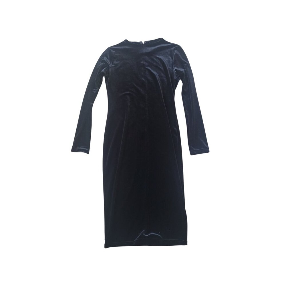 Womens Velvet‎ Size S Black Long Sleeve Dress Long Grunge Emo Whimsygoth Y2K